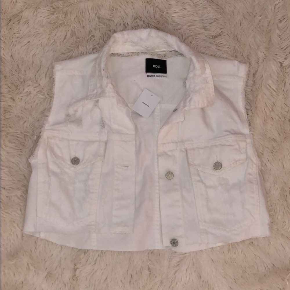 white Denim Vest